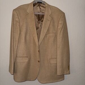 Luxury 100% Camel Hair 2-Button Business Formal Career Sport Coat Men's Size 48R